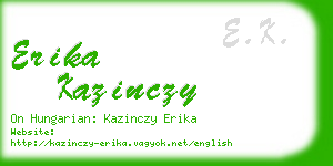 erika kazinczy business card